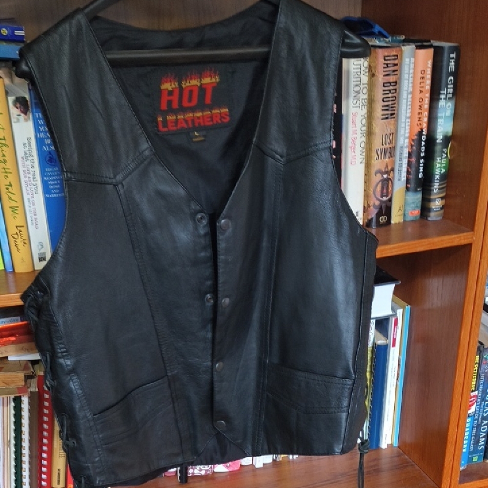Black Genuine Leather Vest